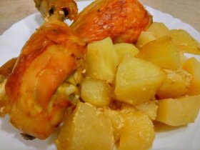 Куриные ножки с картофелем в духовке