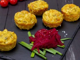 Куриные маффины с сыром и зеленью