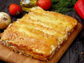 Запеканка с мясом и лавашем