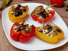 Перец фаршированный брынзой и грибами