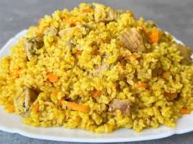 Булгур с мясом на сковороде