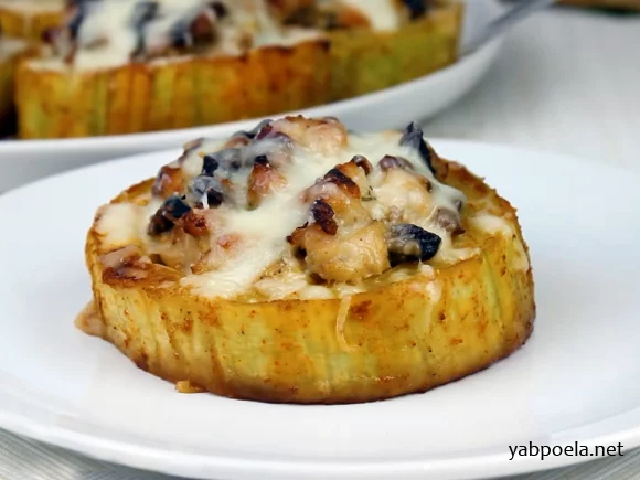 Фаршированные кабачки курицей и грибами Фаршированные кабачки курицей и грибами