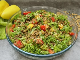 Салат из чечевицы с овощами