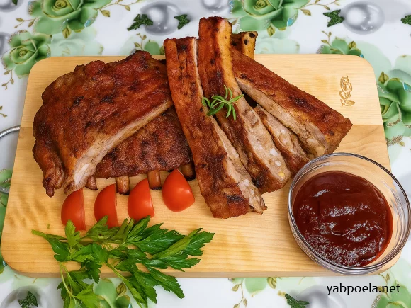 Запеченные свиные ребрышки в духовке (Вкус шашлыка)