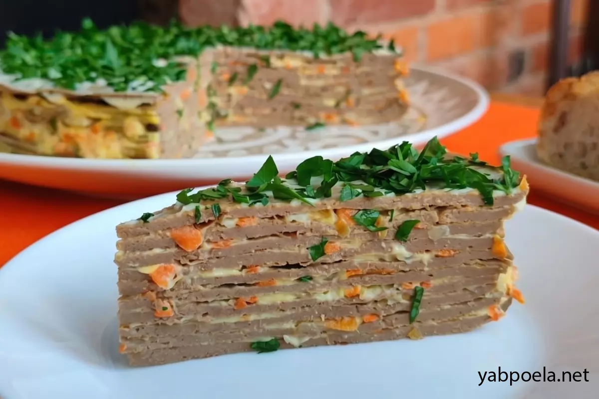 Нежный печеночный торт из куриной печени