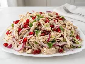 Салат с курицей, орехами и гранатом