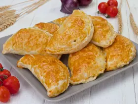 Слоеные пирожки с курицей