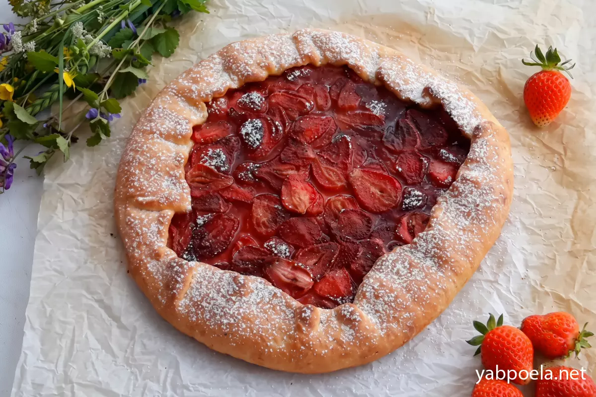 Творожная галета с клубникой