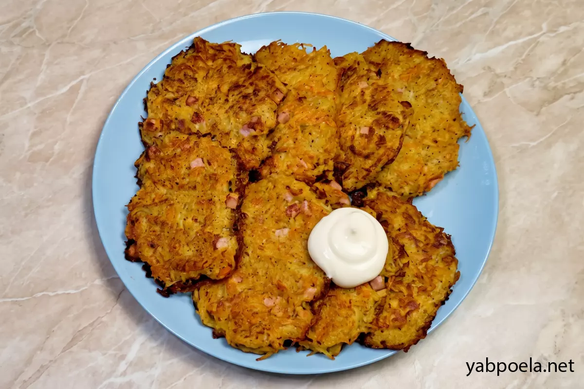 Драники с ветчиной и сыром