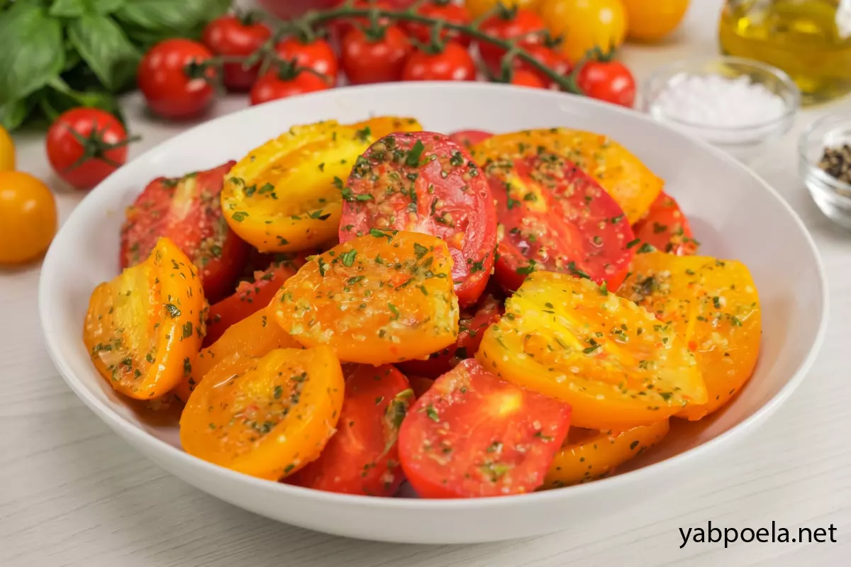 Закуска из помидоров с чесноком и зеленью