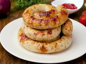 Домашняя куриная колбаса с сыром